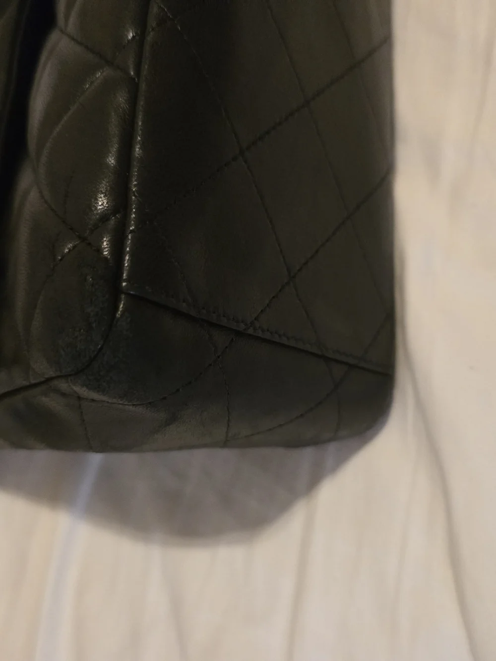 CHANEL Classic Quilted Black Lambskin Shoulder Bag with Gold CC